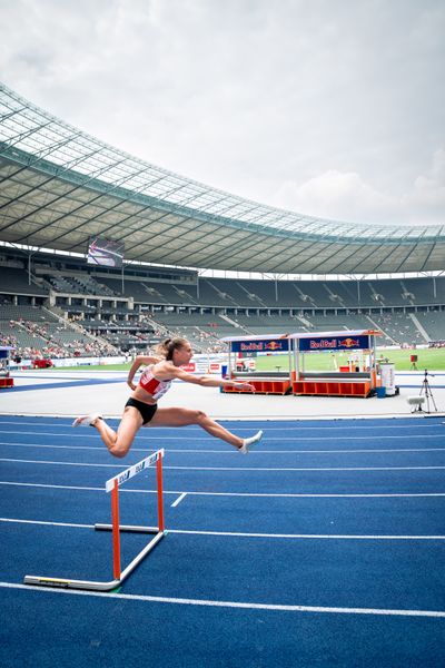 Marsha Dunkel (LC Rehlingen) waehrend der deutschen Leichtathletik-Meisterschaften im Olympiastadion am 25.06.2022 in Berlin